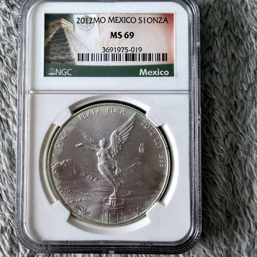 2012 Mexico 1 Onza Silver Libertad NGC MS 69 .999 Fine Silver Coin